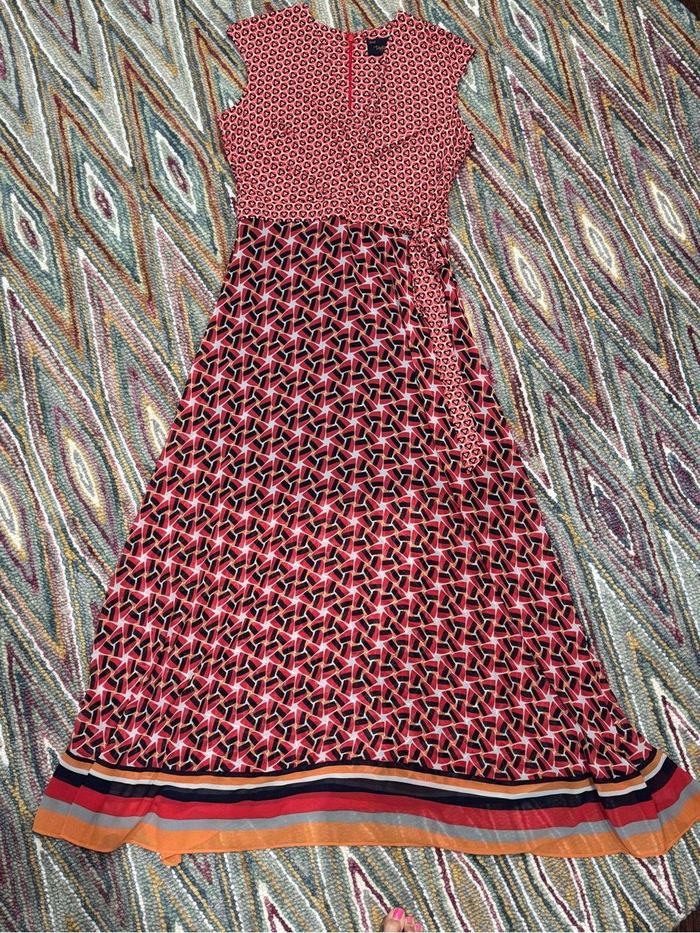◾️🍓 Taylor Red Geometric Print Maxi Dress NWOT 🍓◾️ - Picture 11 of 12